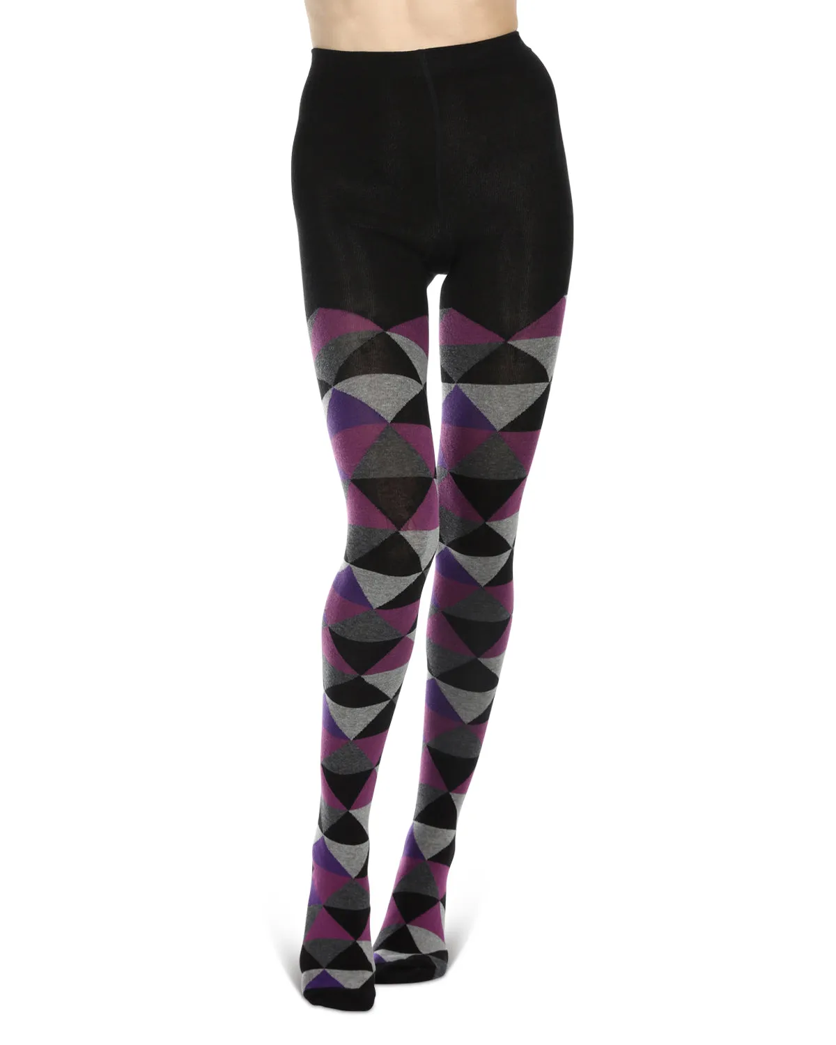 Triangular Cotton Blend Sweater Tights