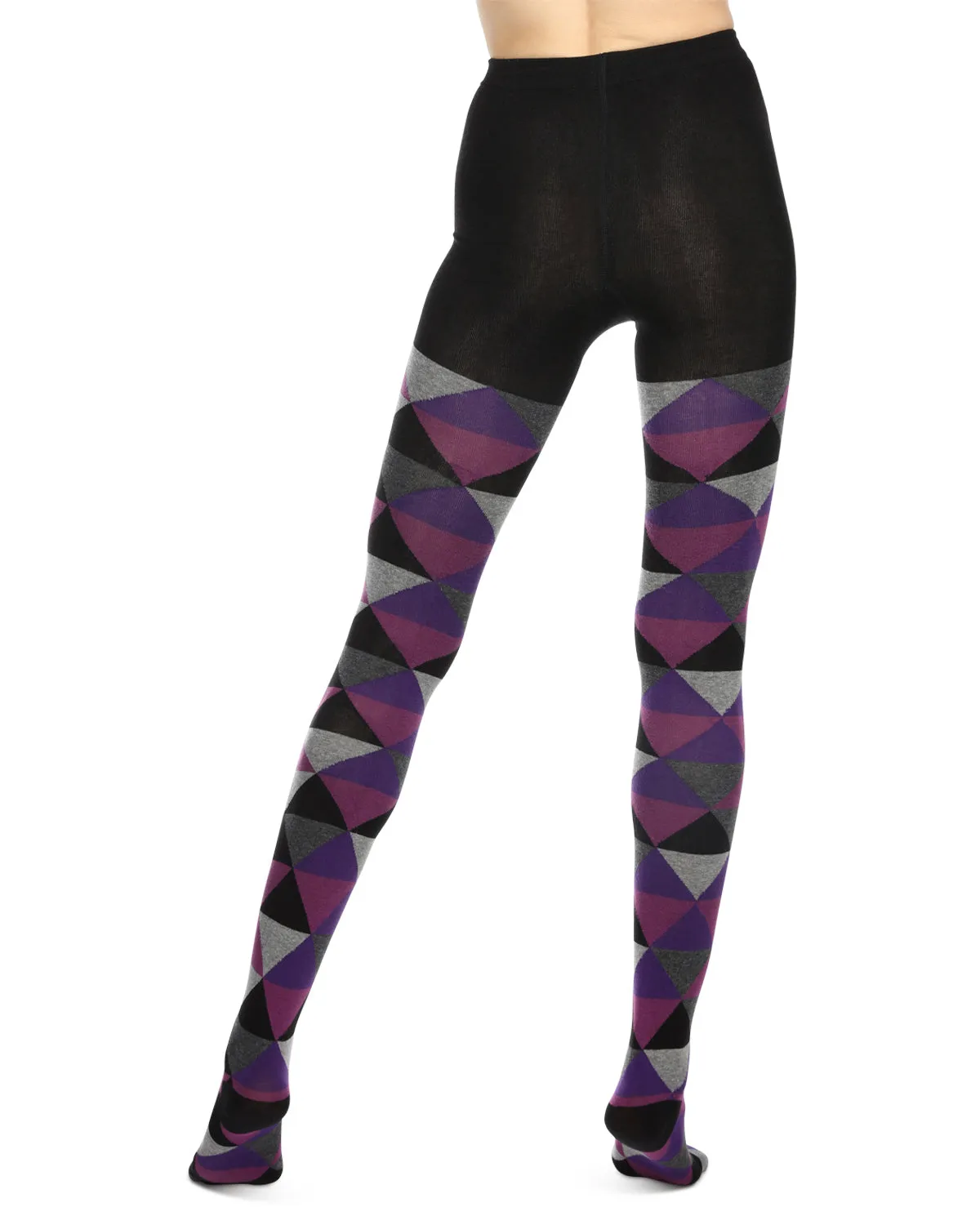 Triangular Cotton Blend Sweater Tights