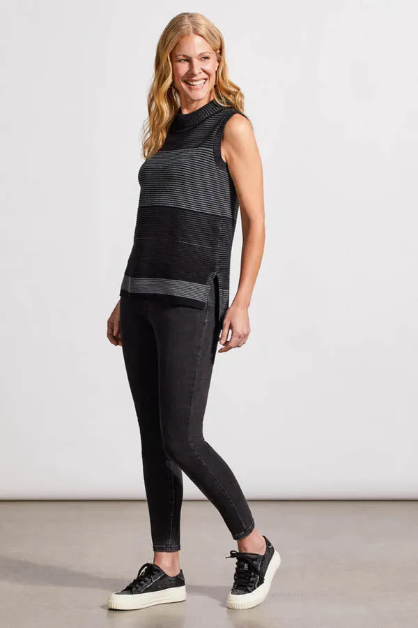 Tribal Cowl Neck Sleeveless Sweater