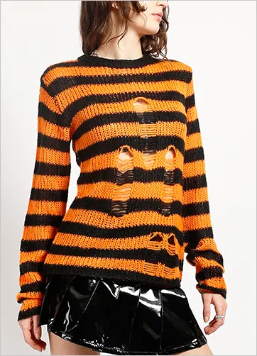Tripp RAG STRIPE SWEATER - ORG