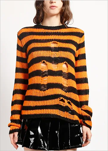 Tripp RAG STRIPE SWEATER - ORG