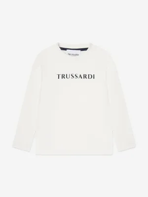 Trussardi Boys Beid Long Sleeve T-Shirt in Ivory