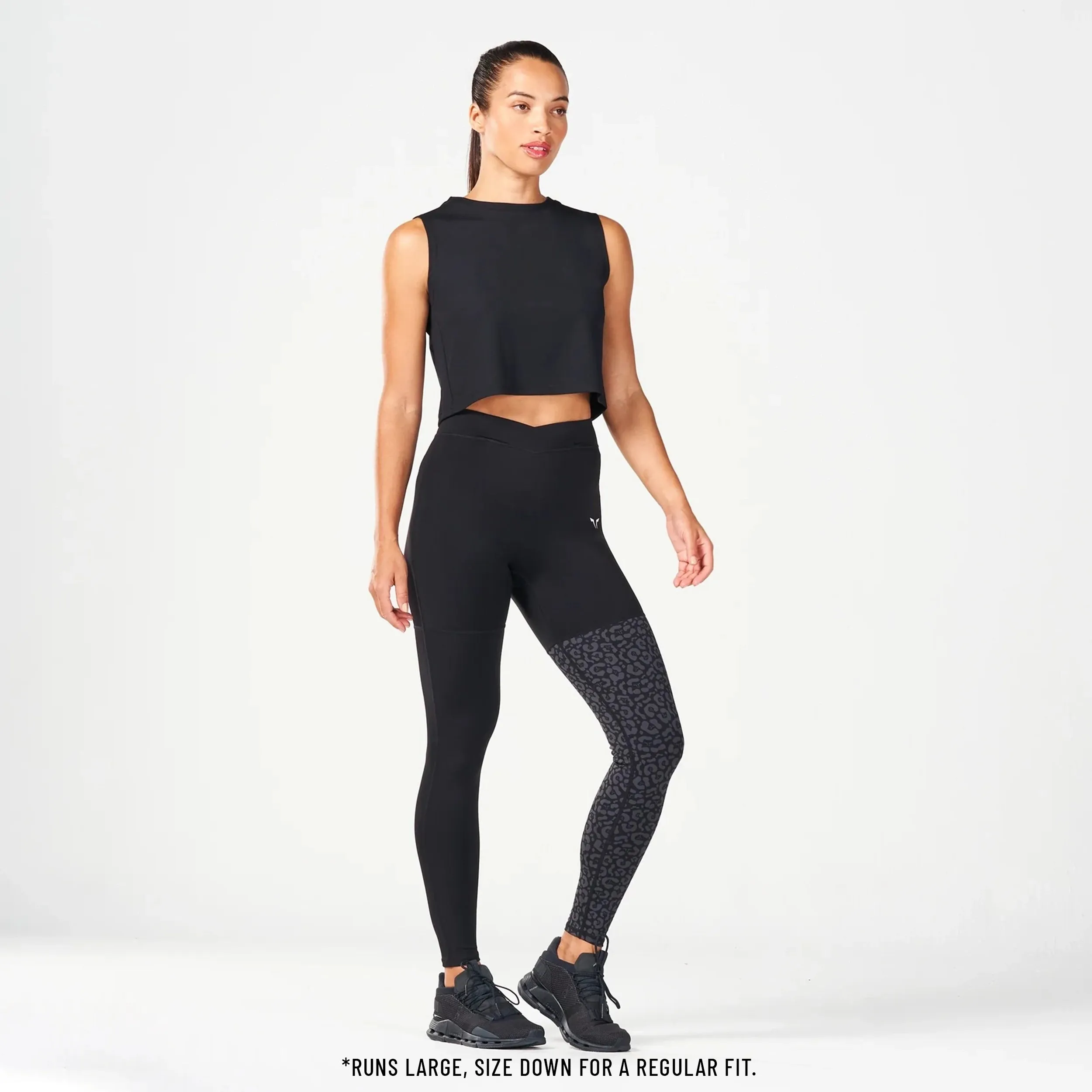 Untamed Colour Block Leggings 27" - Black Print