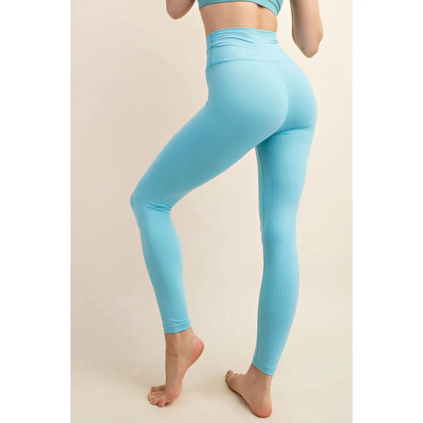 V Waist Full Length Leggings Rain Drop