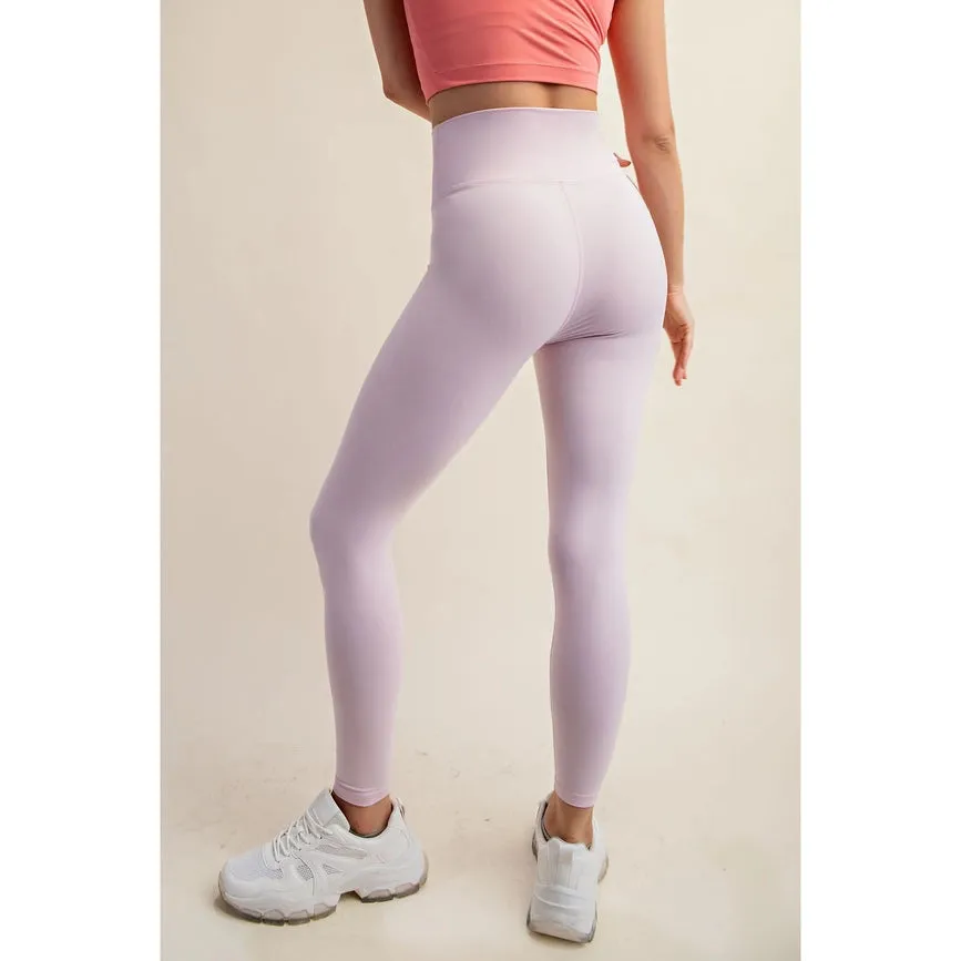 V Waist Full Length Leggings Sweet Pink
