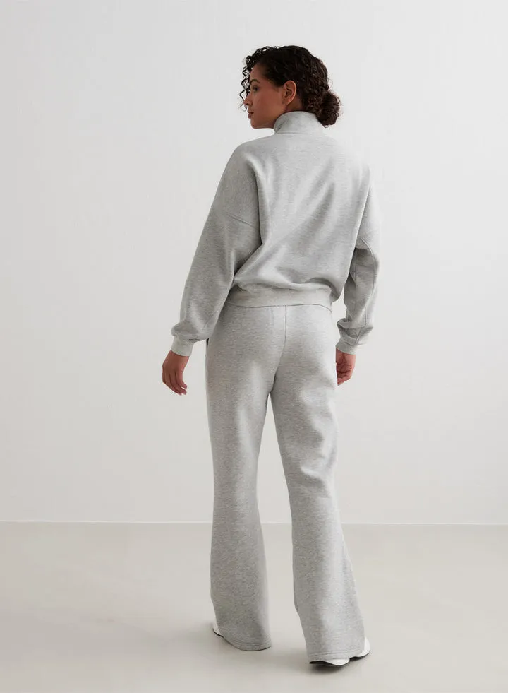 Varsity Sweat Half Zip | Grey Melange