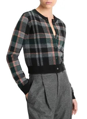 Vince Plaid Cashmere Cardigan