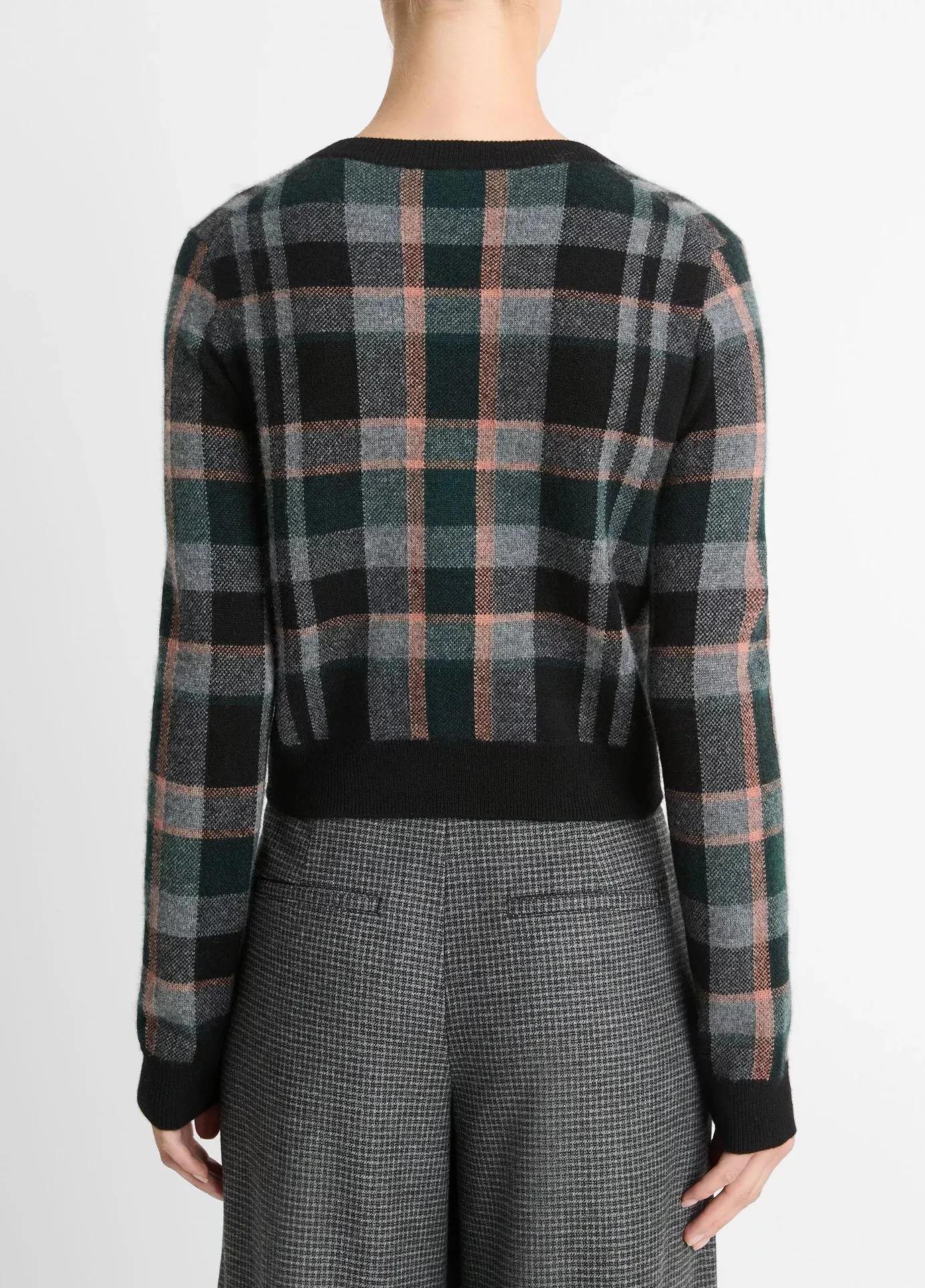 Vince Plaid Cashmere Cardigan