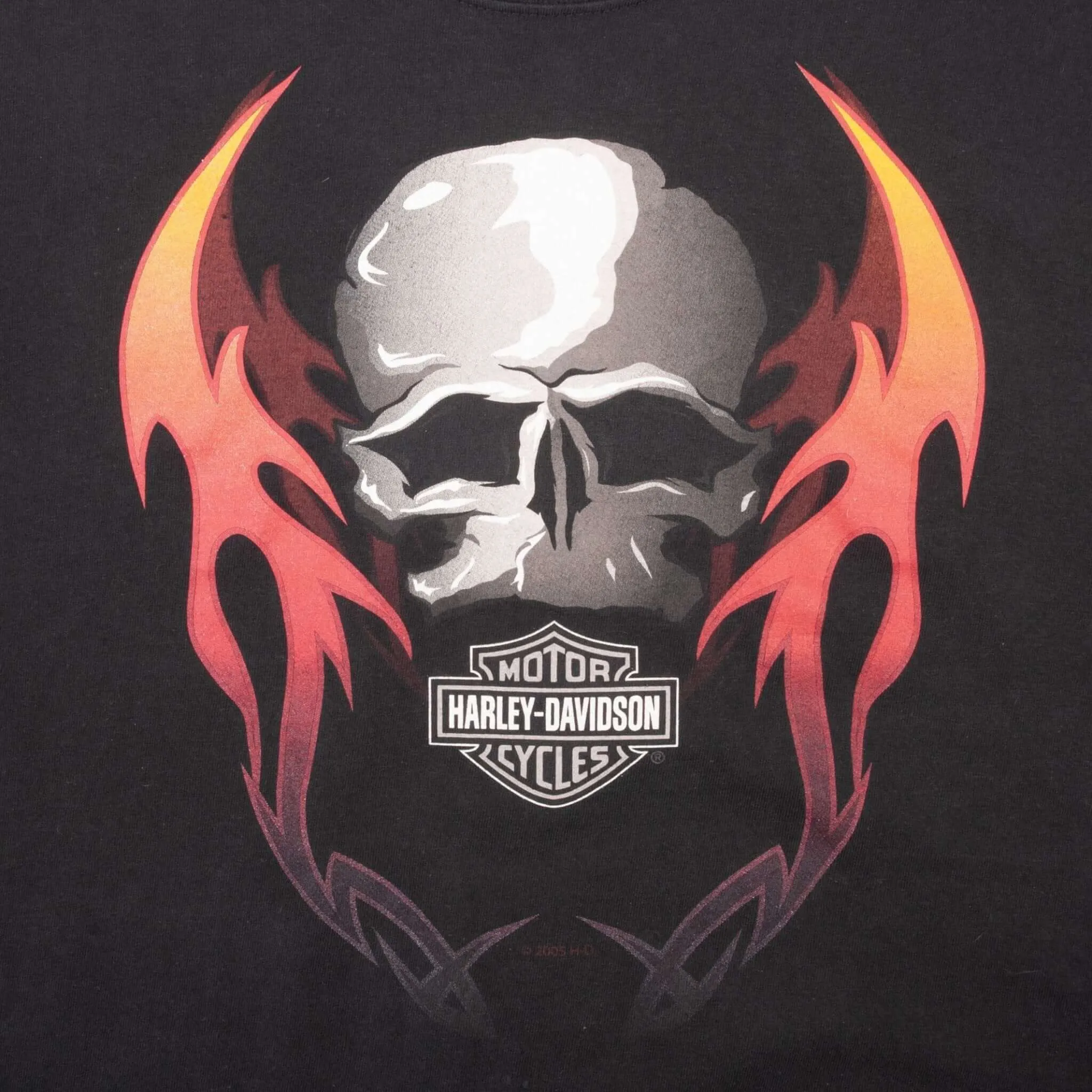 VINTAGE HARLEY DAVIDSON FLAME LONG SLEEVE TEE SHIRT 2005 SIZE XL MADE IN USA
