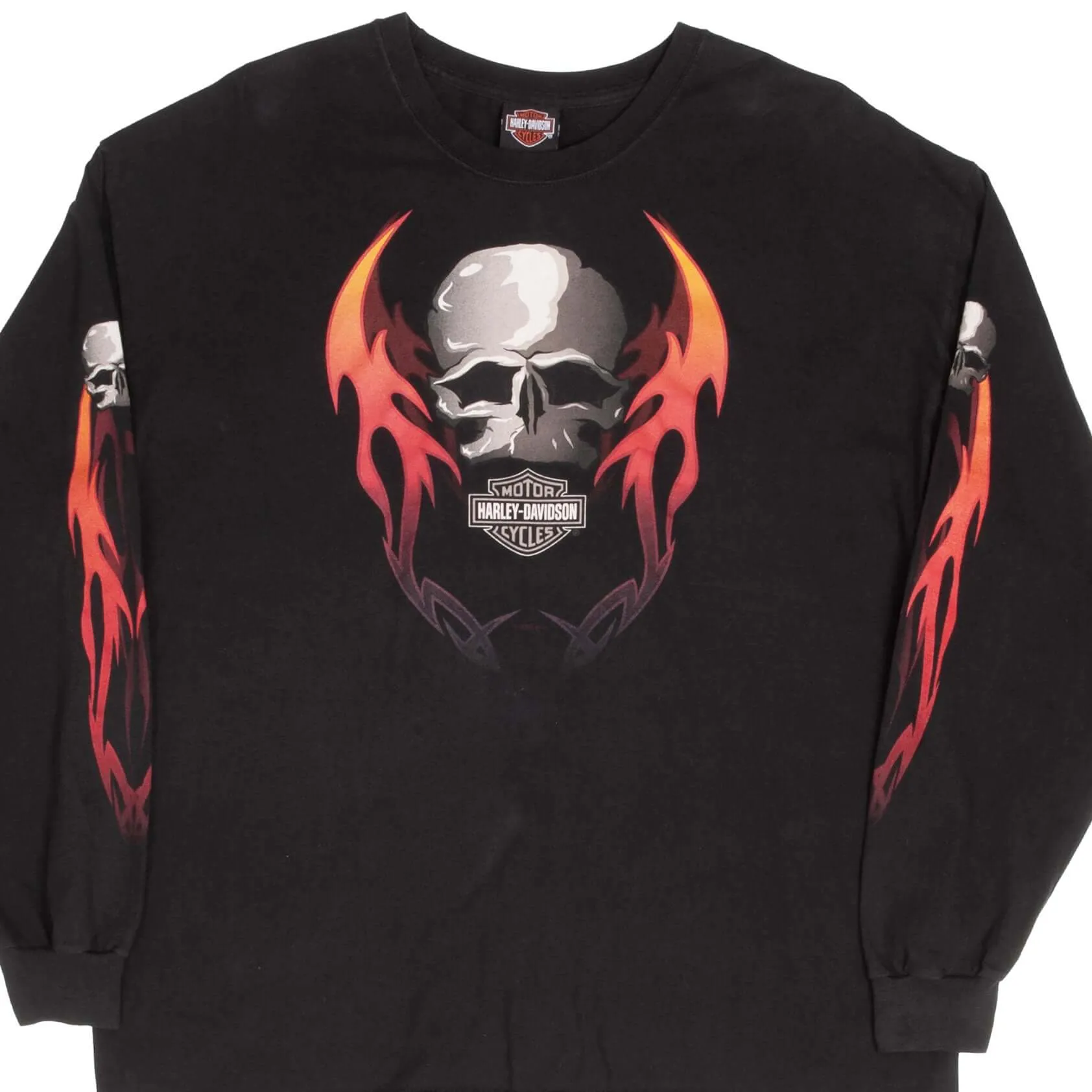 VINTAGE HARLEY DAVIDSON FLAME LONG SLEEVE TEE SHIRT 2005 SIZE XL MADE IN USA