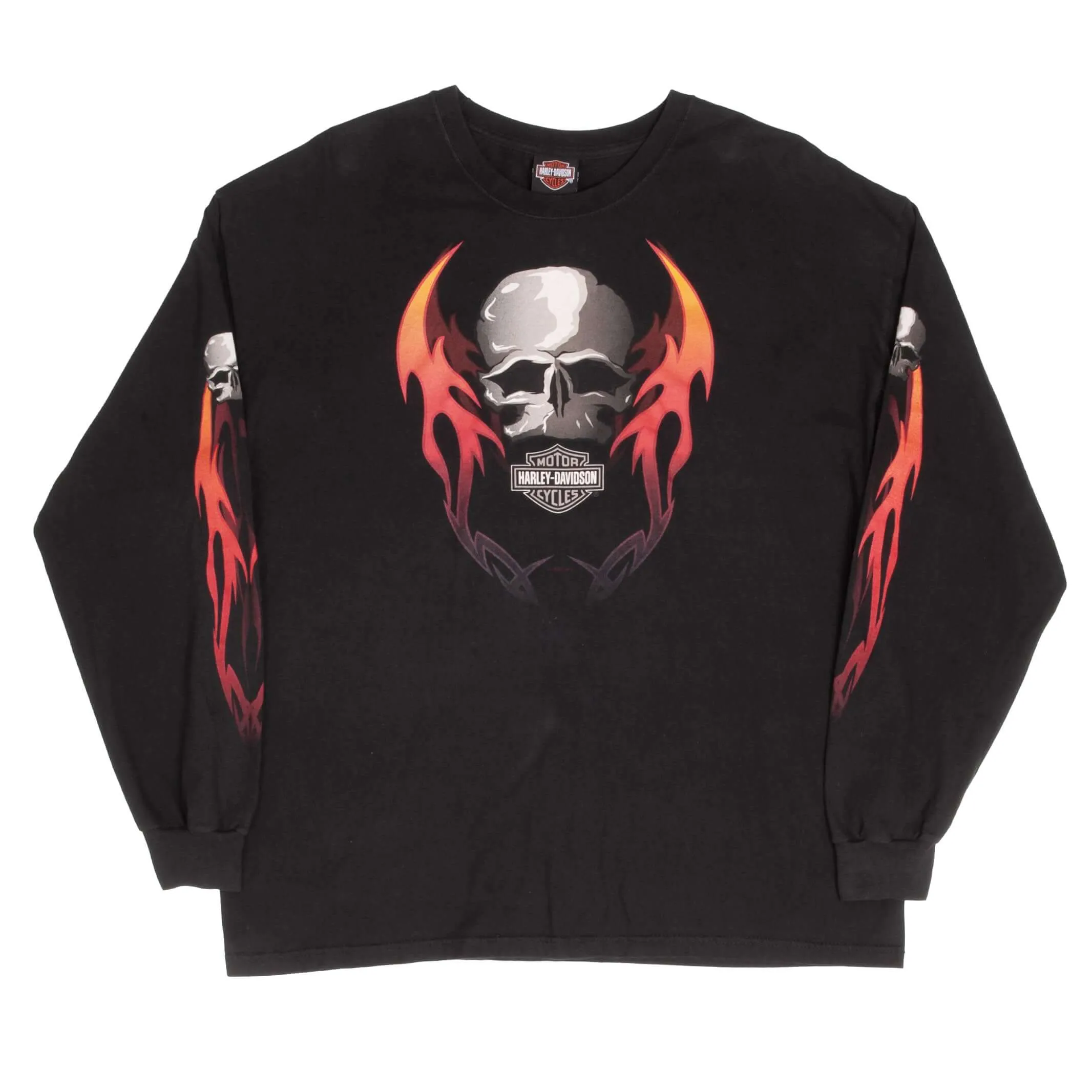 VINTAGE HARLEY DAVIDSON FLAME LONG SLEEVE TEE SHIRT 2005 SIZE XL MADE IN USA