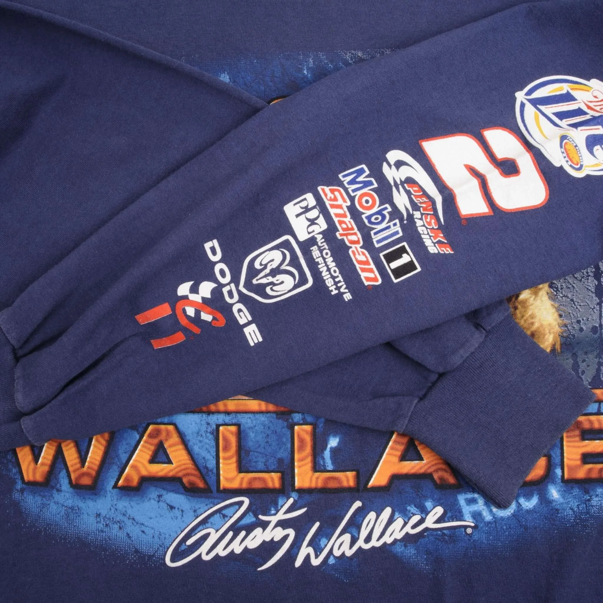 VINTAGE NASCAR RUSTY WALLACE 2000S LONG SLEEVE TEE SHIRT SIZE XL