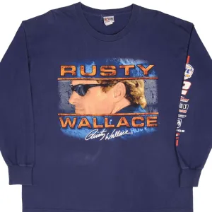 VINTAGE NASCAR RUSTY WALLACE 2000S LONG SLEEVE TEE SHIRT SIZE XL