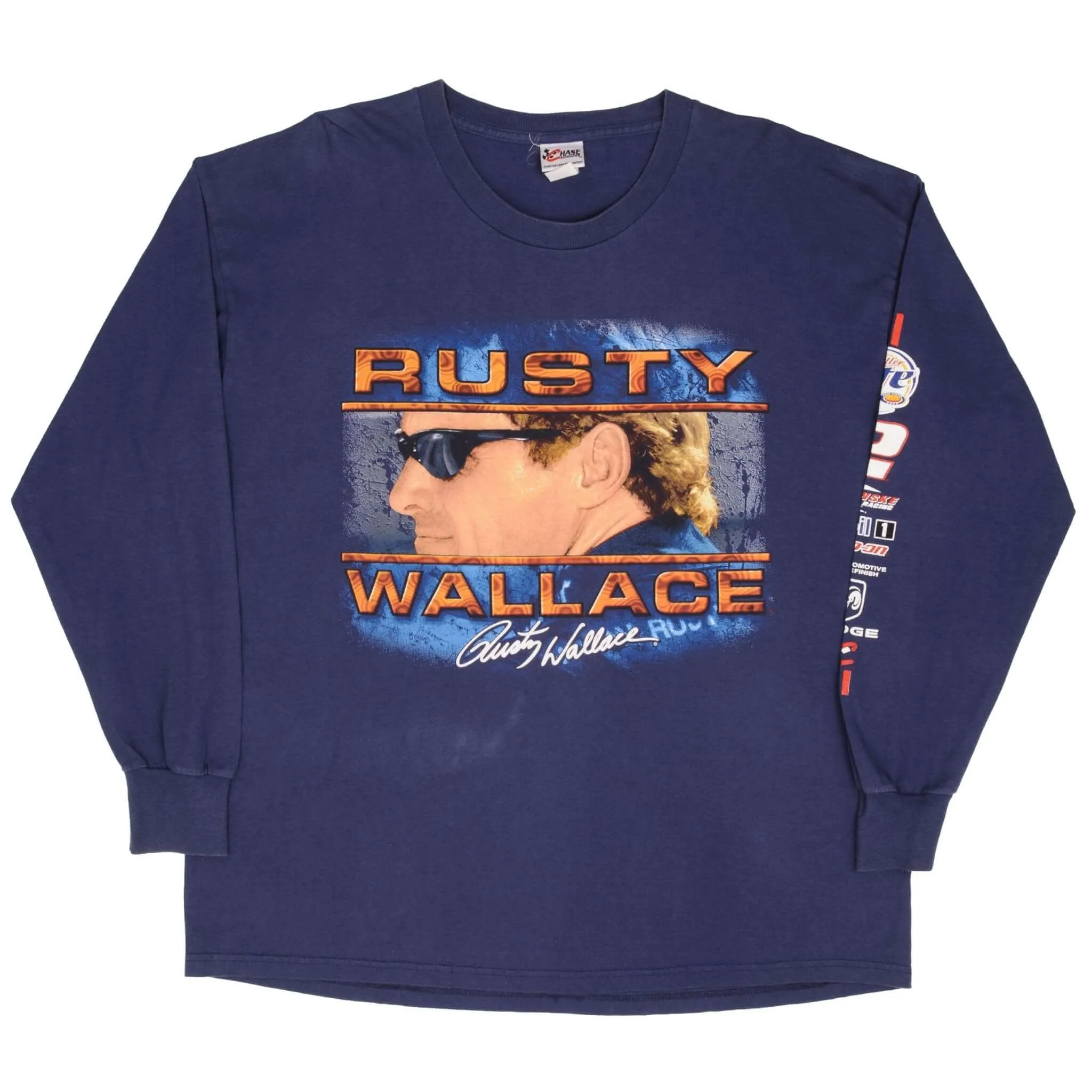 VINTAGE NASCAR RUSTY WALLACE 2000S LONG SLEEVE TEE SHIRT SIZE XL