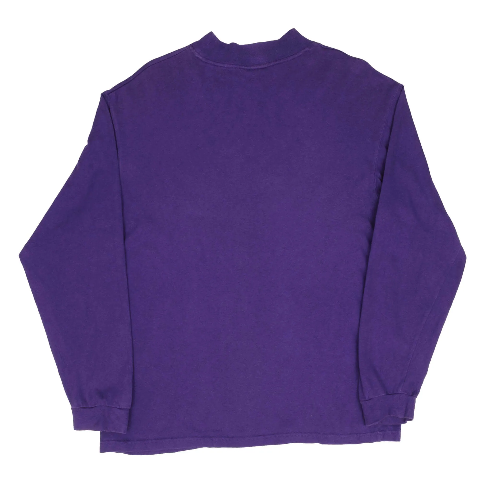 VINTAGE NIKE NCAA LSU TIGER LONG SLEEVE TURTLE NECK PURPLE TEE SHIRT 1990S SMALL