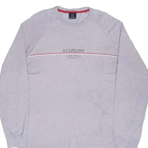 VINTAGE TOMMY HILFIGER SPELLOUT GREY LONG SLEEVE TEE SHIRT 2000S LARGE