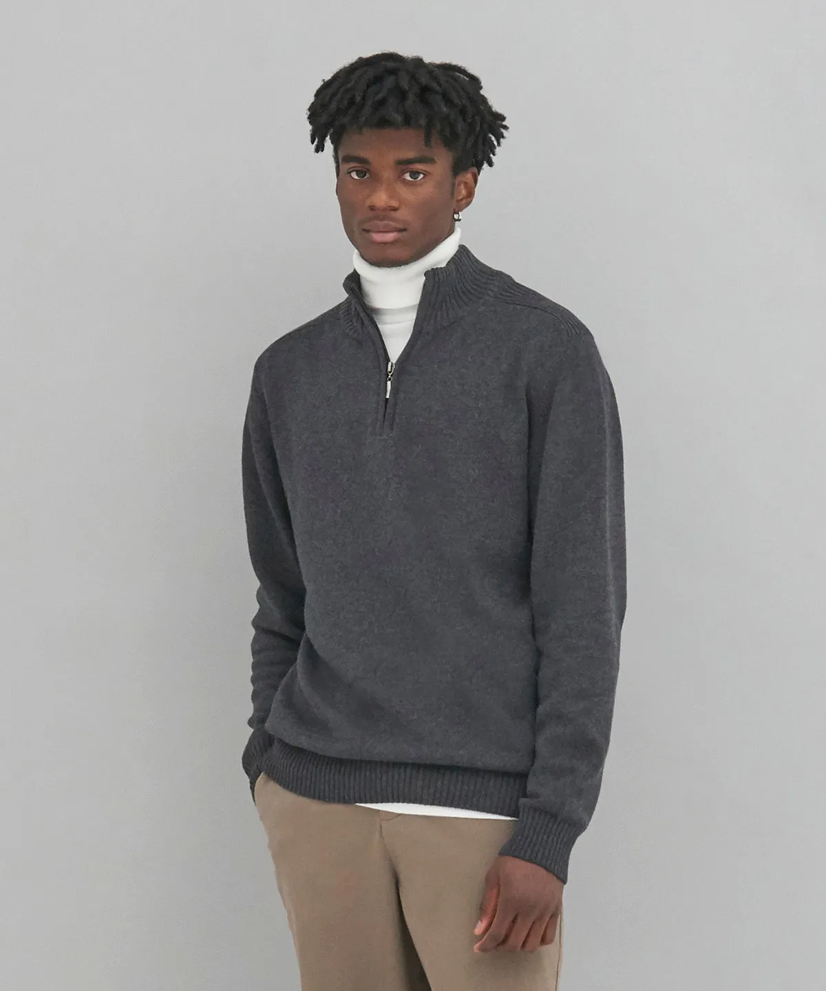 Wakhan  regen zip knit sweater | Black