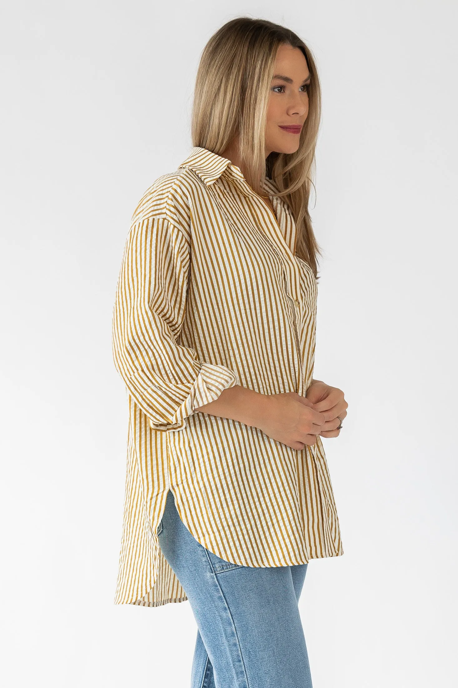 Wesley Gold Stripe Top - Final Sale