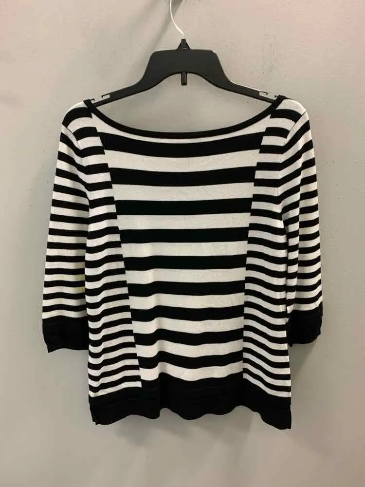 WHITE HOUSE/BLACK MARKET Tops Size M BLK/WHT Stripe SWEATER Sweater