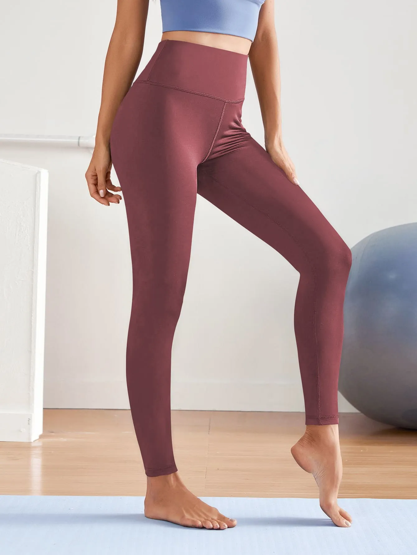 Wide Band Waist Crop Sports Leggings