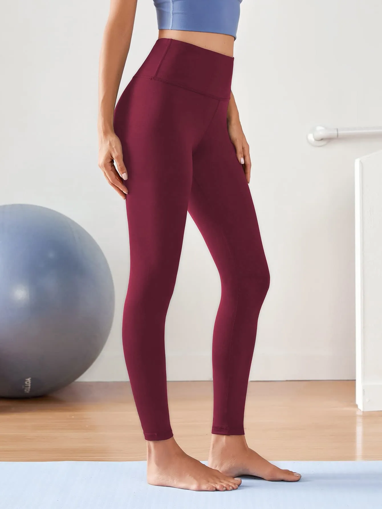 Wide Band Waist Crop Sports Leggings