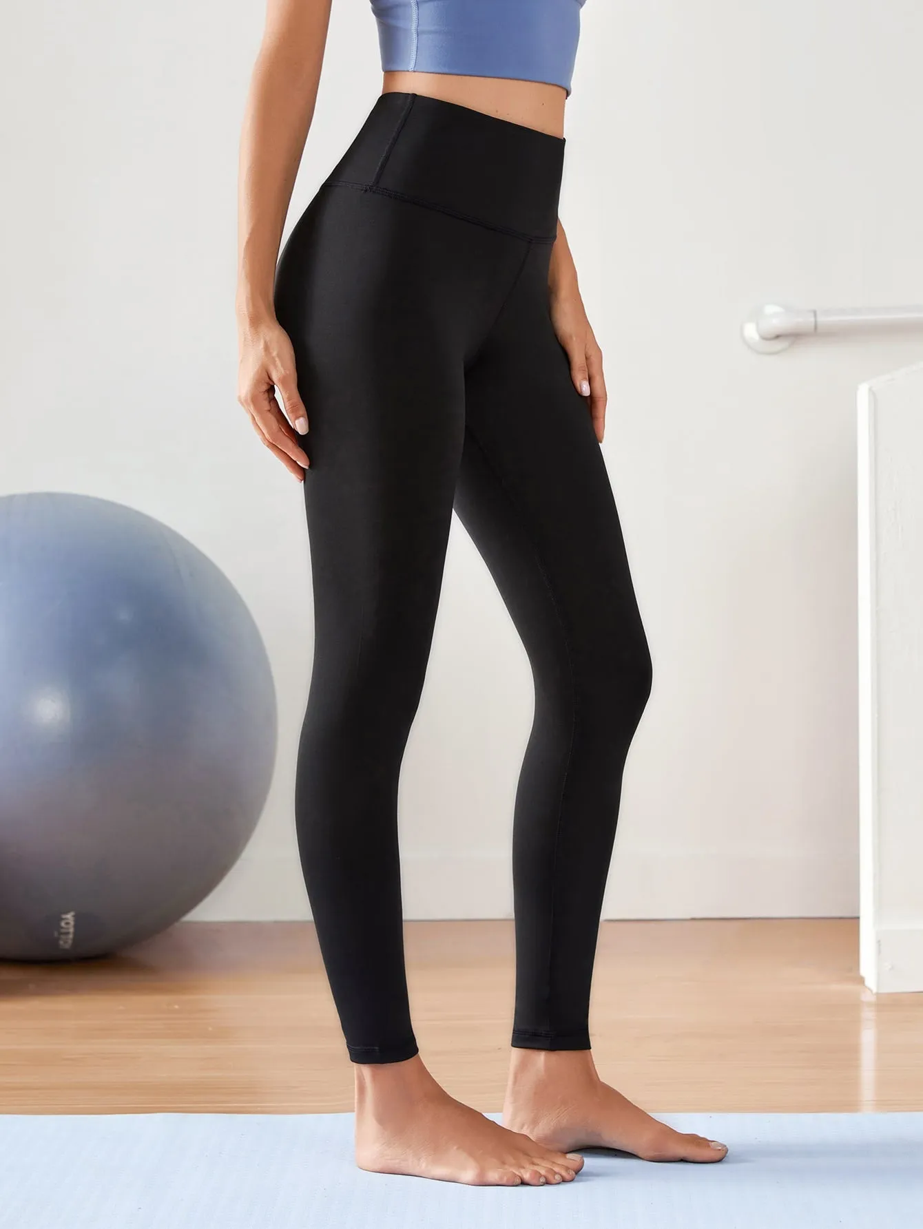 Wide Band Waist Crop Sports Leggings