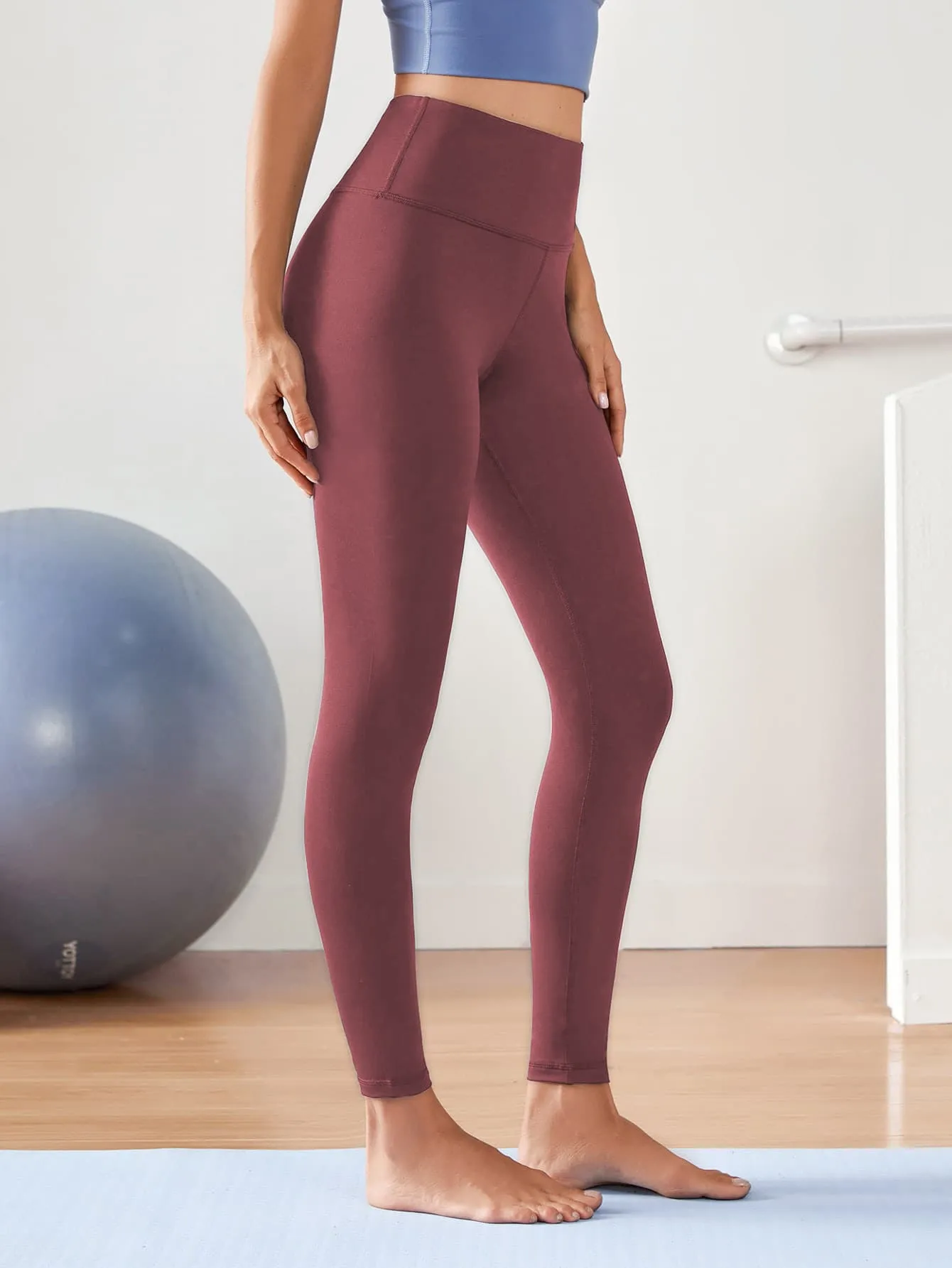 Wide Band Waist Crop Sports Leggings