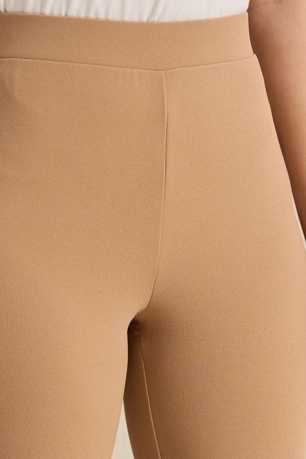 Women Beige Flared Leggings