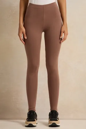 Women Brown Long Length Leggings