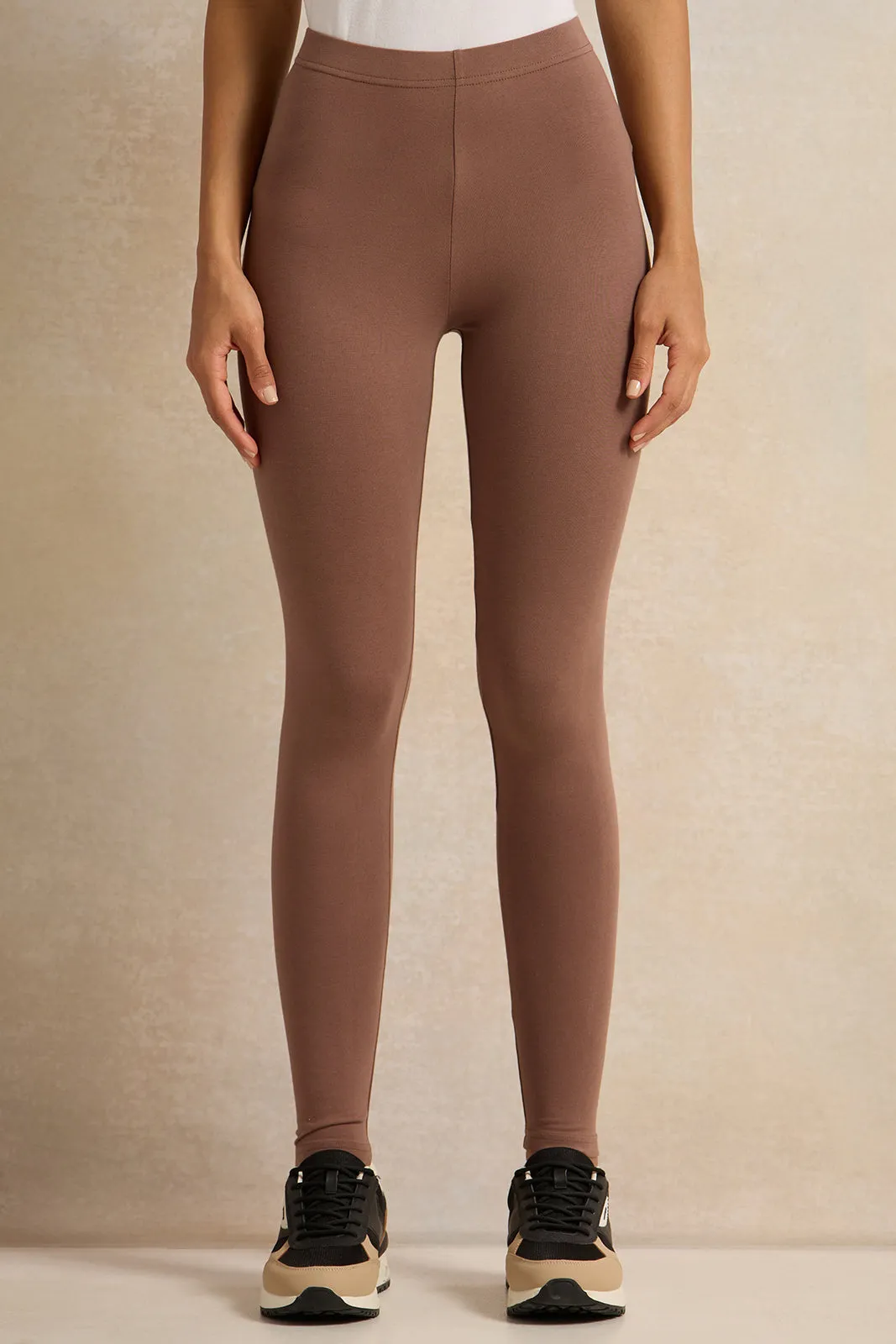 Women Brown Long Length Leggings