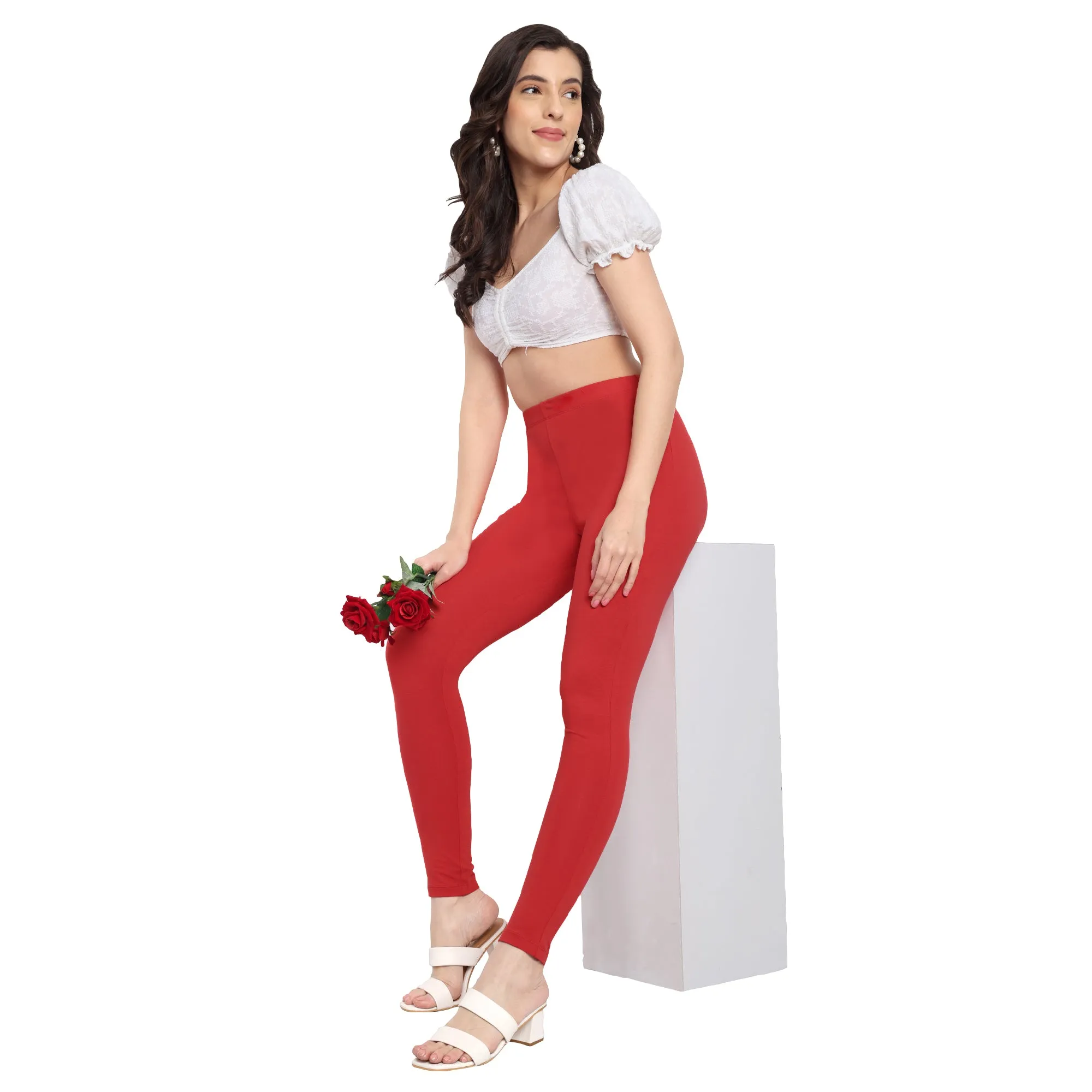 Women Crimson Regular Legging