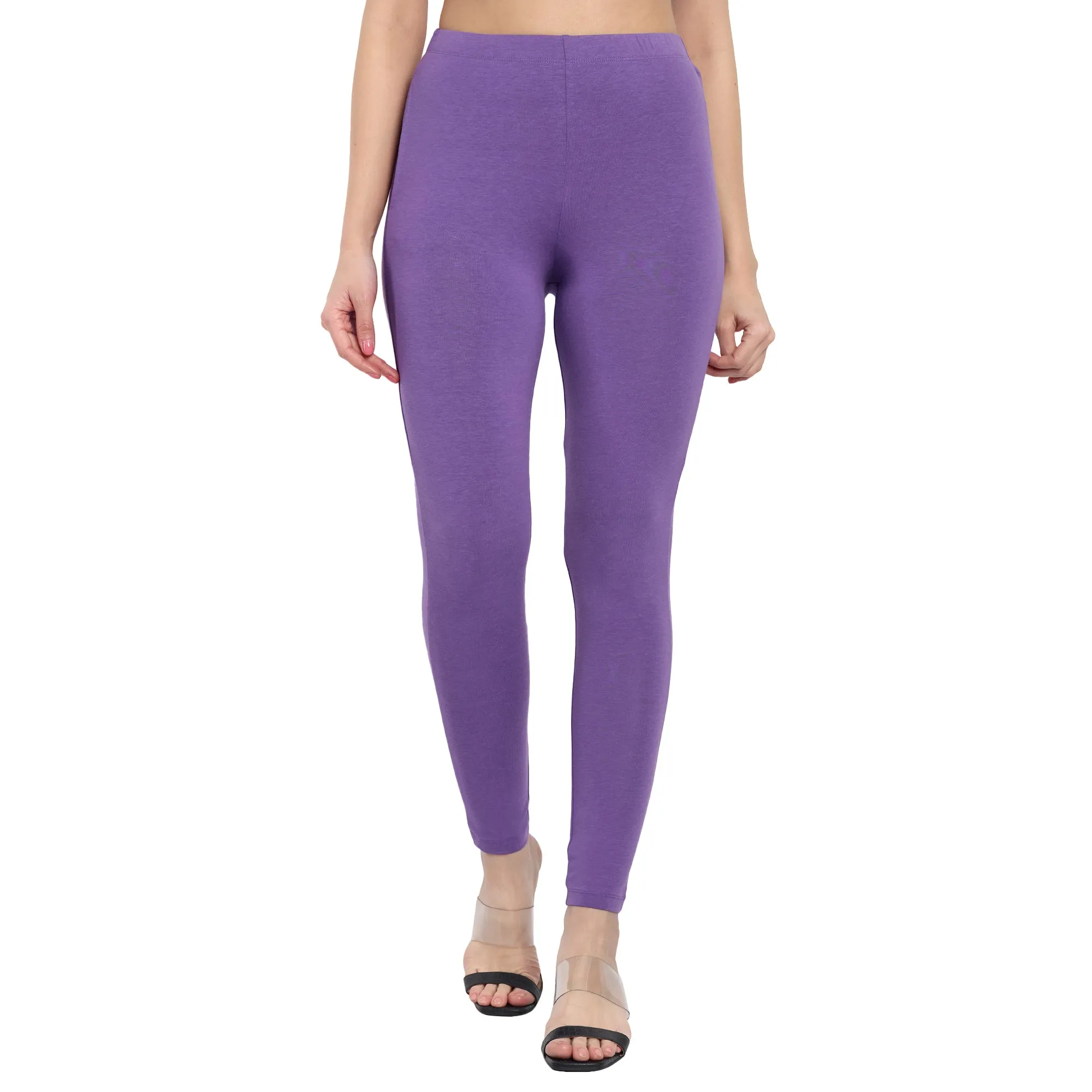 Women Light Lavender Regular Legging
