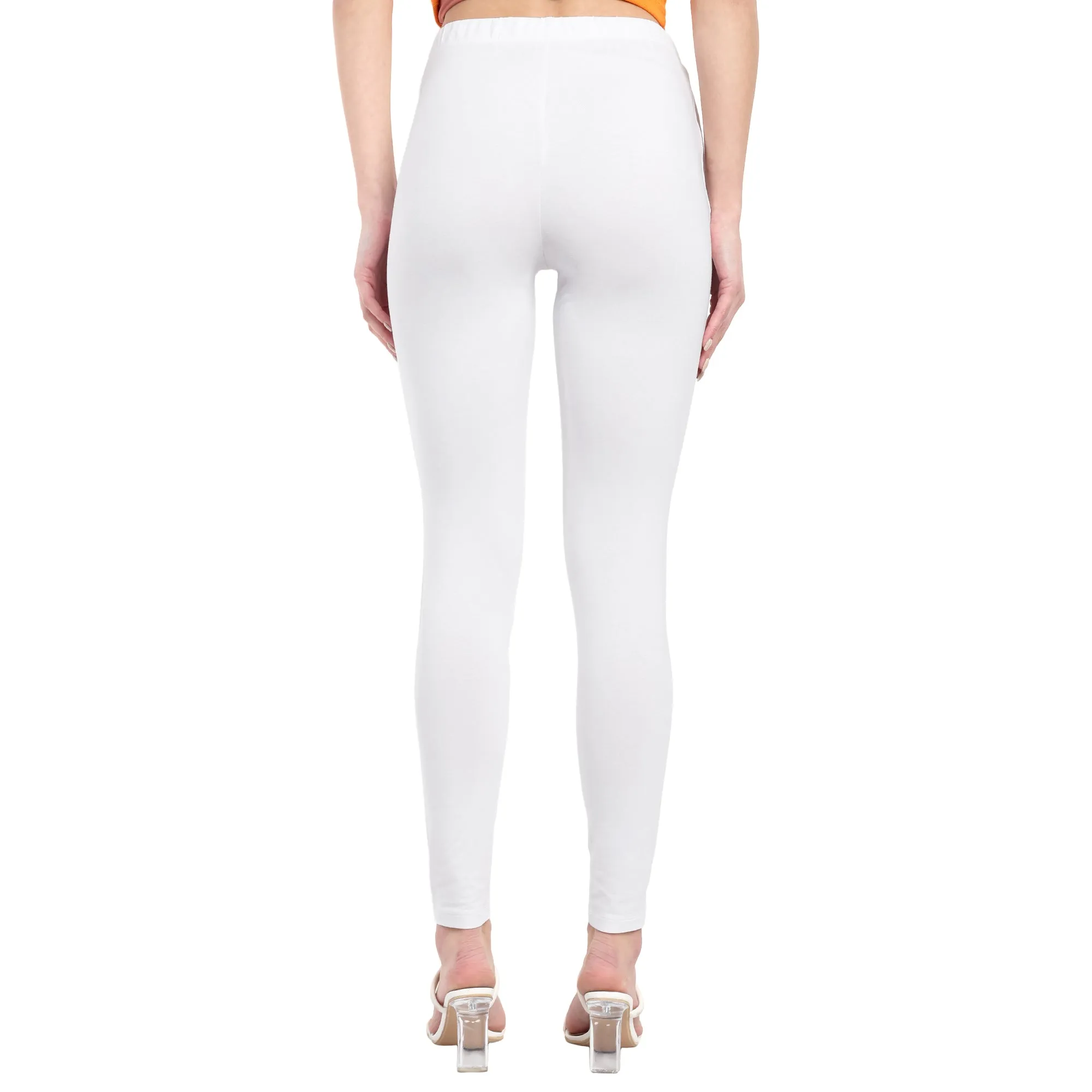 Women White Regular Legging