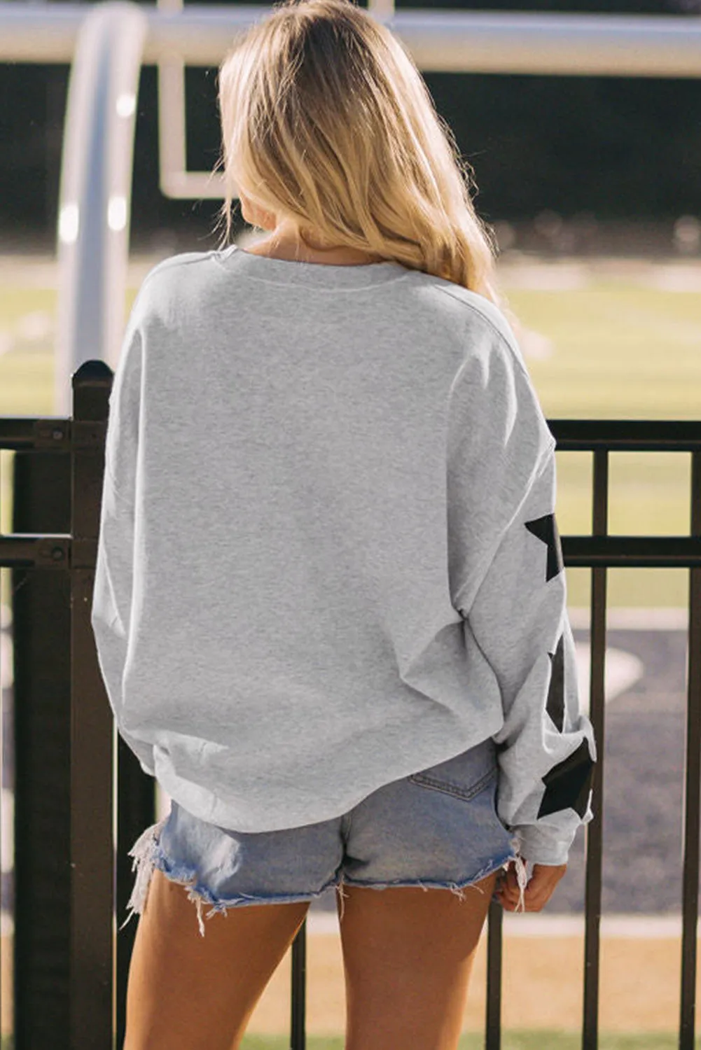 Womens Game Day Graphic Rugby Football Season Sweatshirt