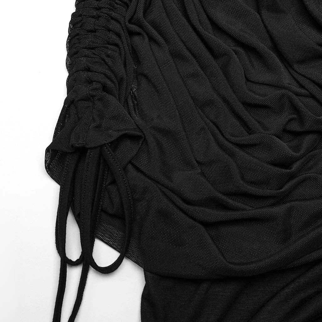 Women's Gothic Drawstring Layered Skirt