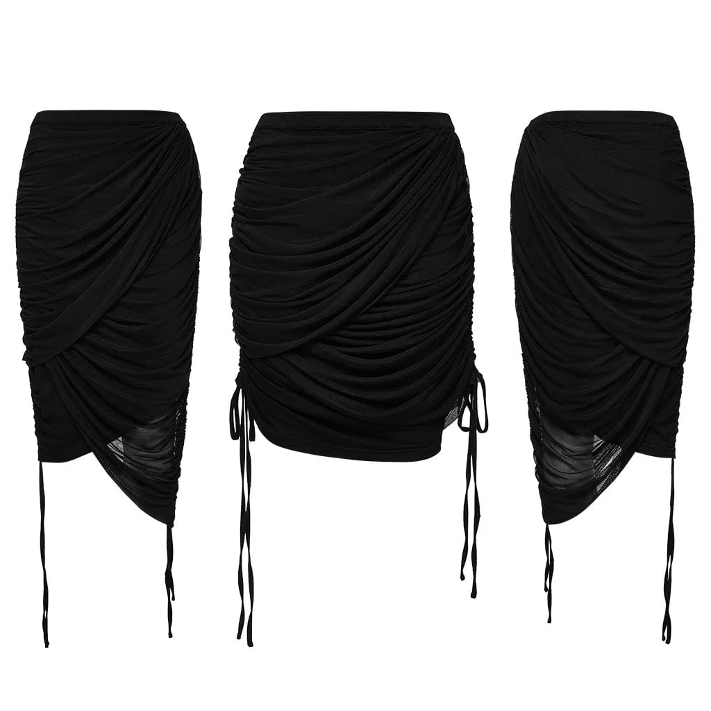 Women's Gothic Drawstring Layered Skirt