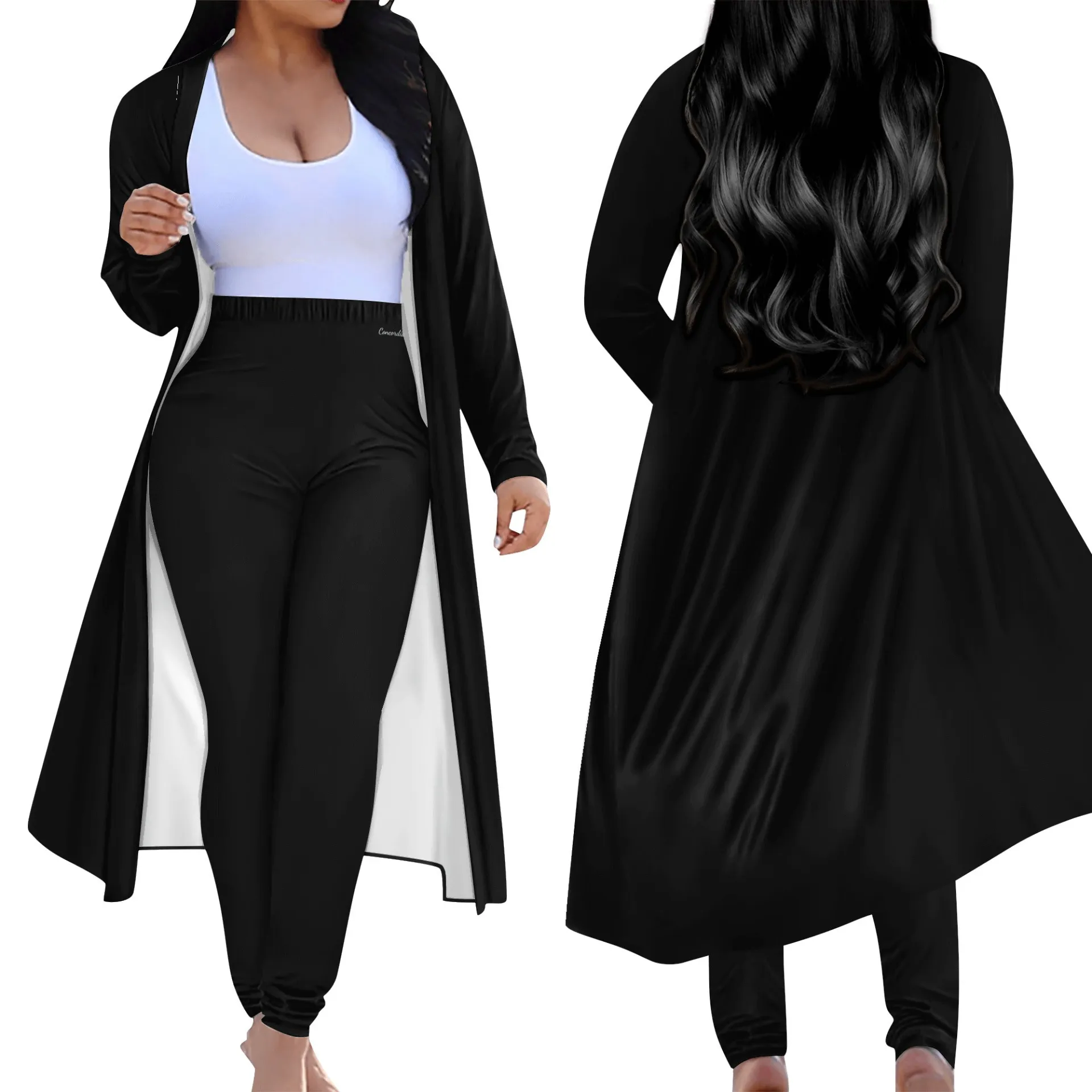 Women's Long Sleeve Cardigan and Leggings 2pcs - Comfortable and Stylish