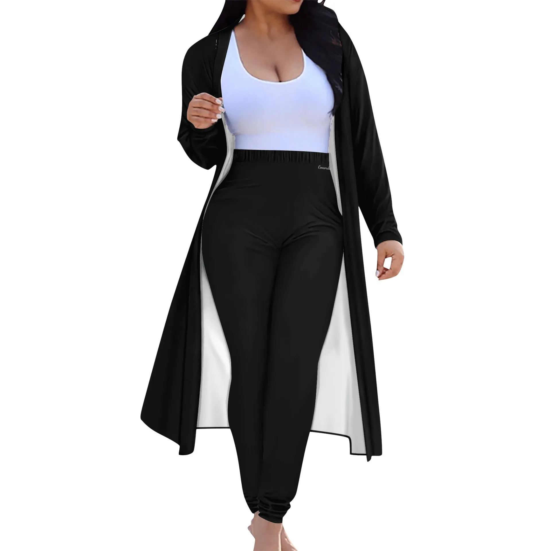 Women's Long Sleeve Cardigan and Leggings 2pcs - Comfortable and Stylish
