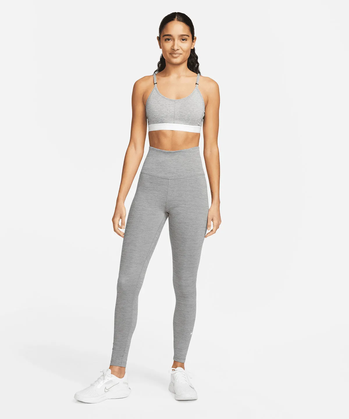 Womens Nike One Dri-FIT high-rise leggings | Iron Grey/Heather/White