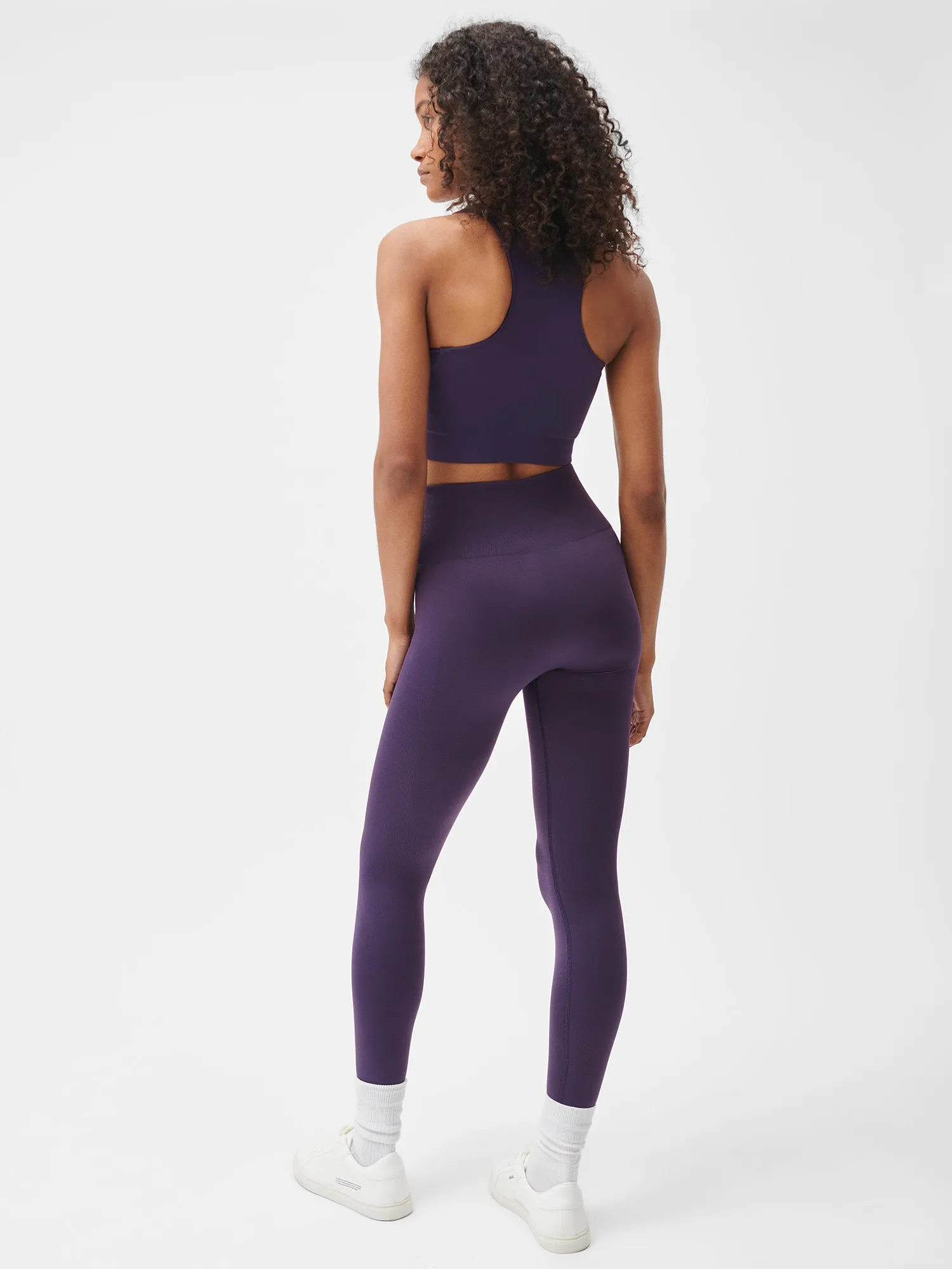 Women's Plant-Stretch Compressive Leggings—Blackberry Purple
