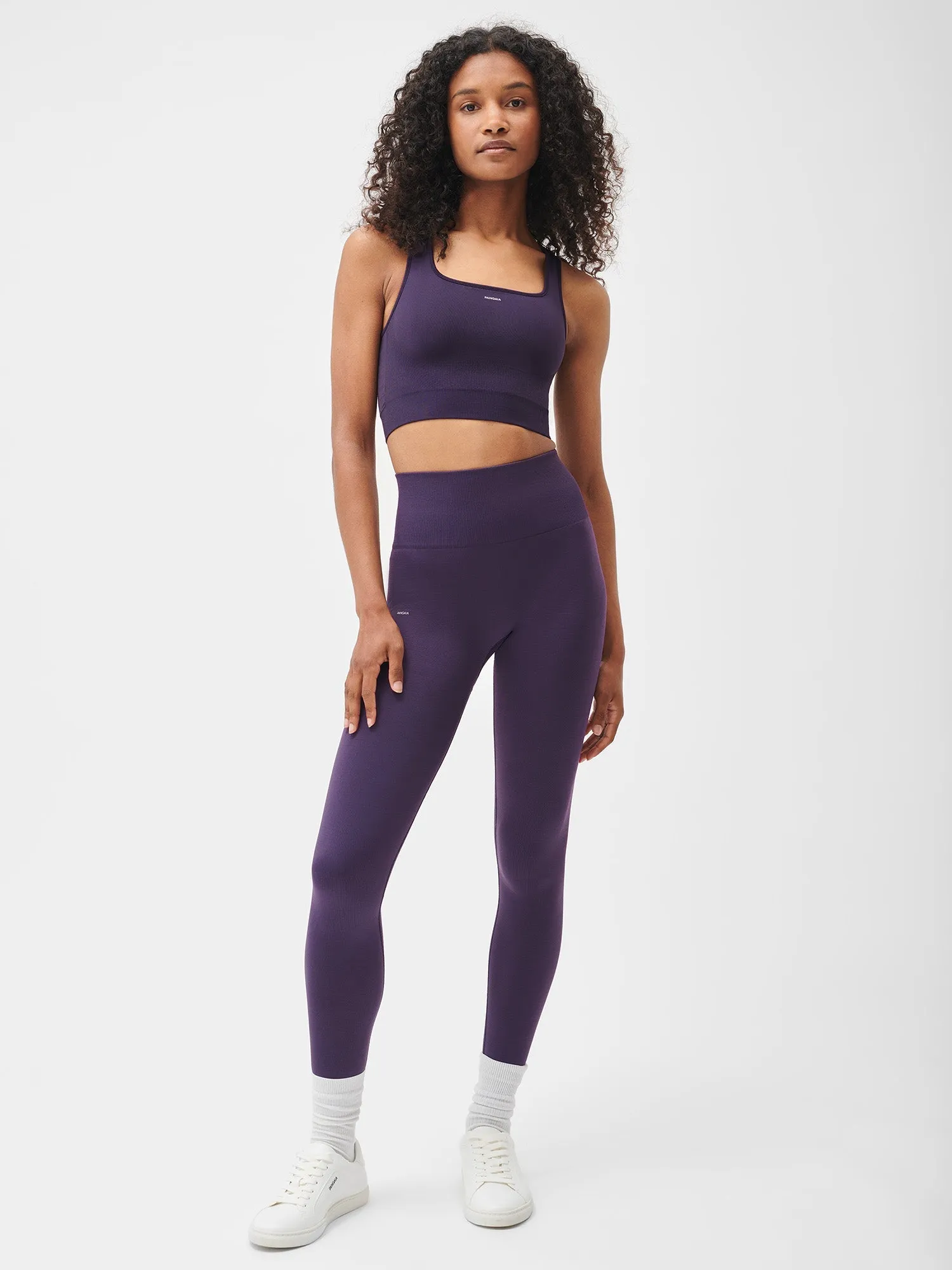Women's Plant-Stretch Compressive Leggings—Blackberry Purple