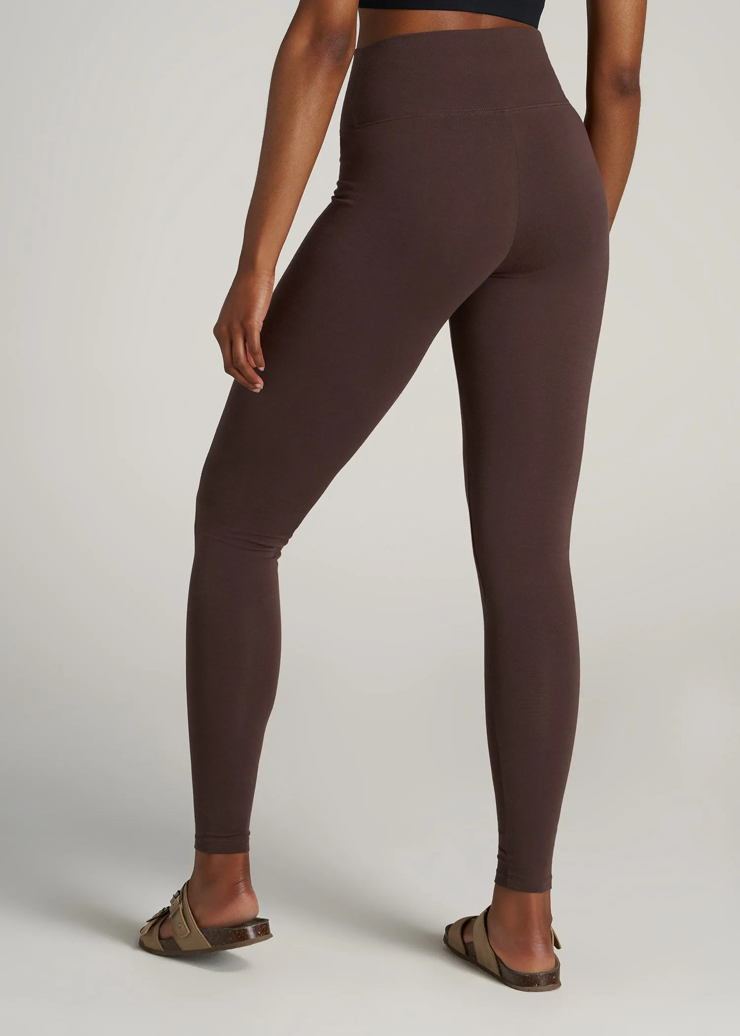 Women's Tall Cotton Leggings in Chocolate