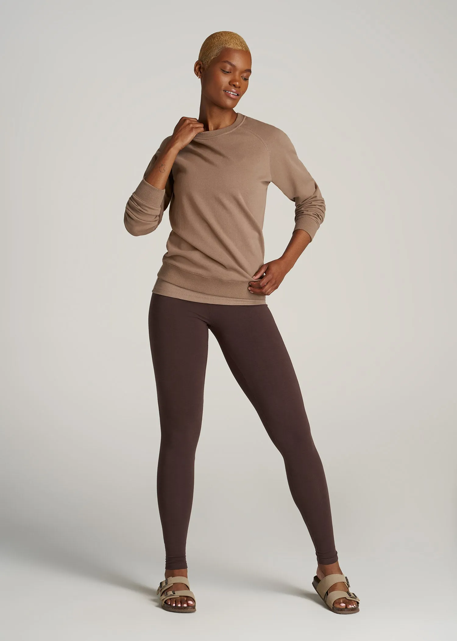 Women's Tall Cotton Leggings in Chocolate