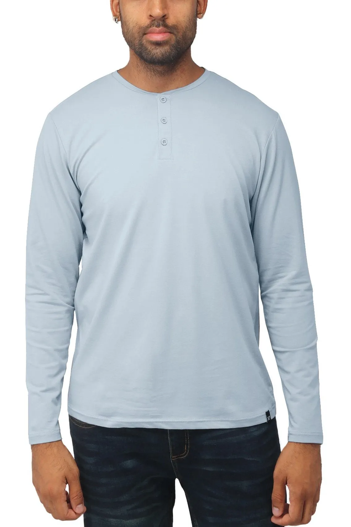 X RAY Men's Long Sleeve Henley Shirt