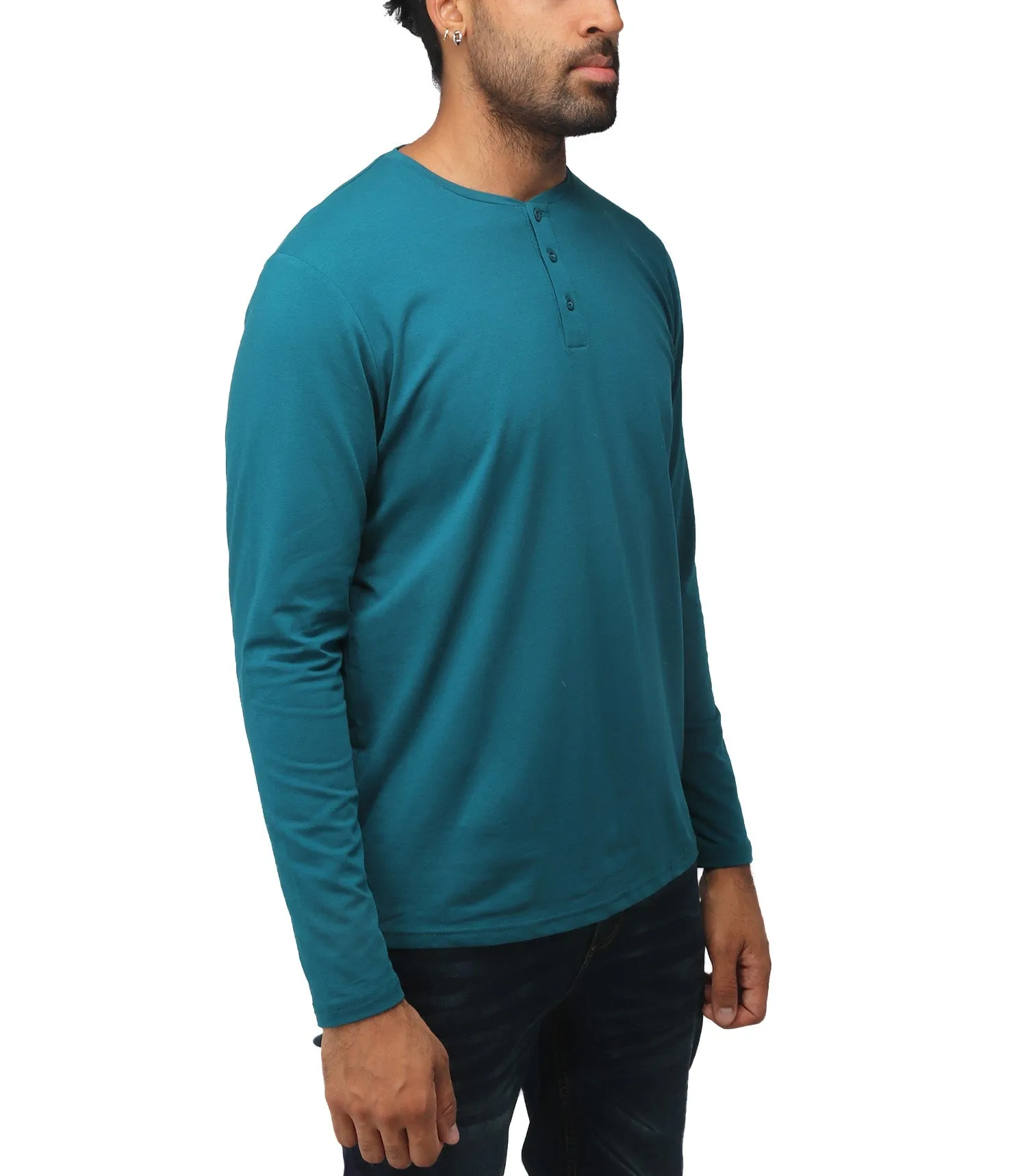 X RAY Men's Long Sleeve Henley Shirt