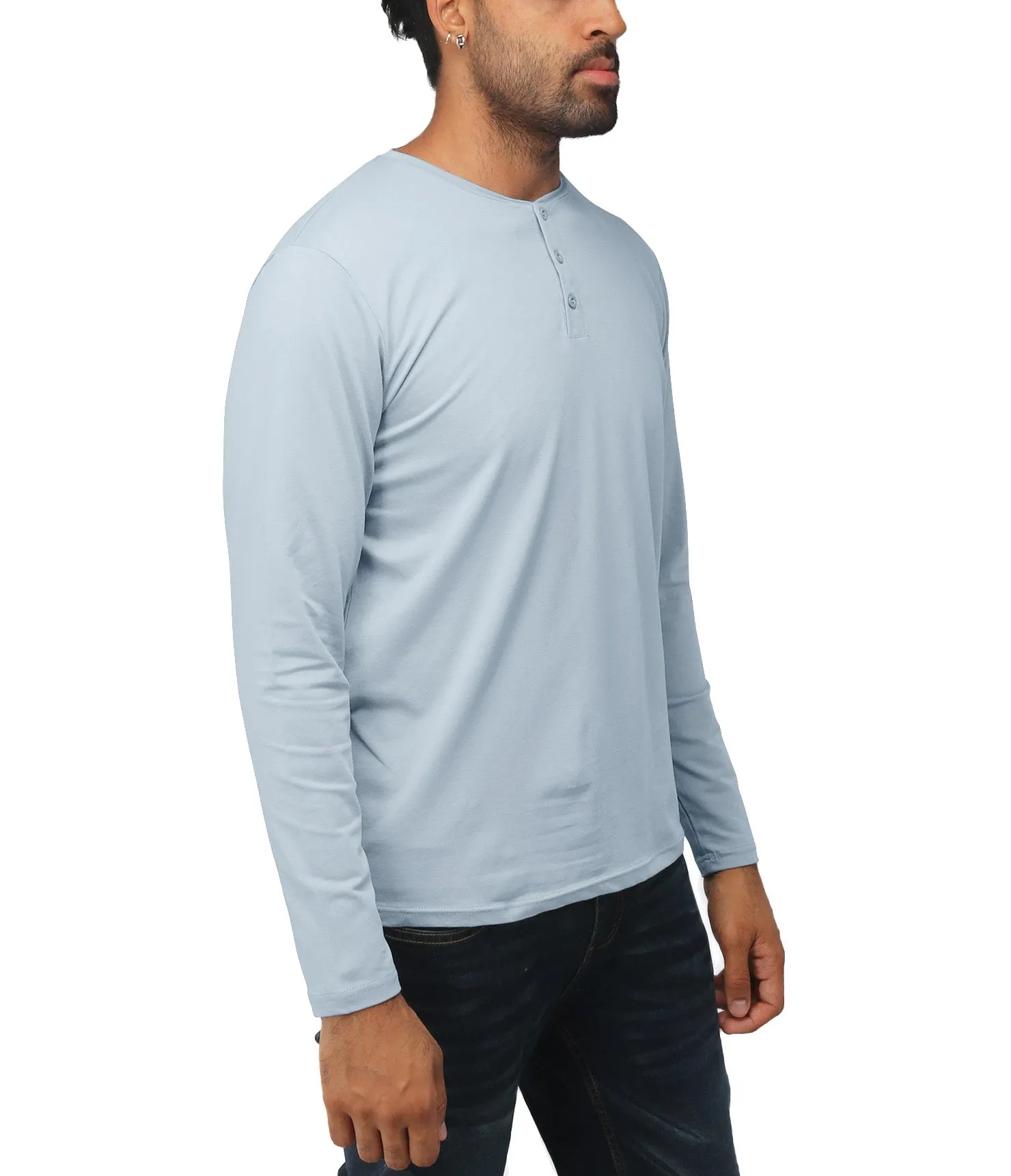 X RAY Men's Long Sleeve Henley Shirt
