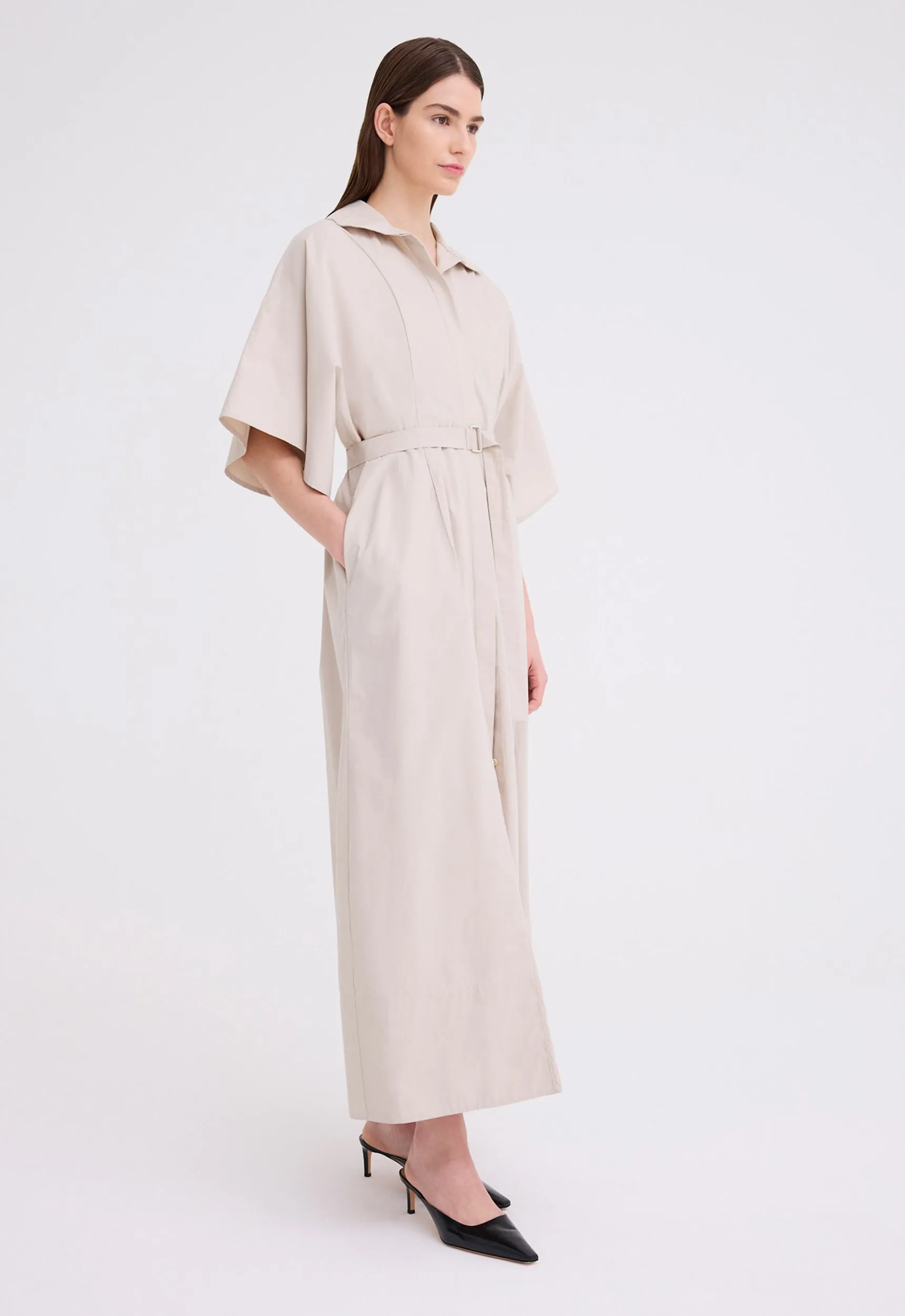 Xavier Shirt Maxi Dress - Canvas Beige