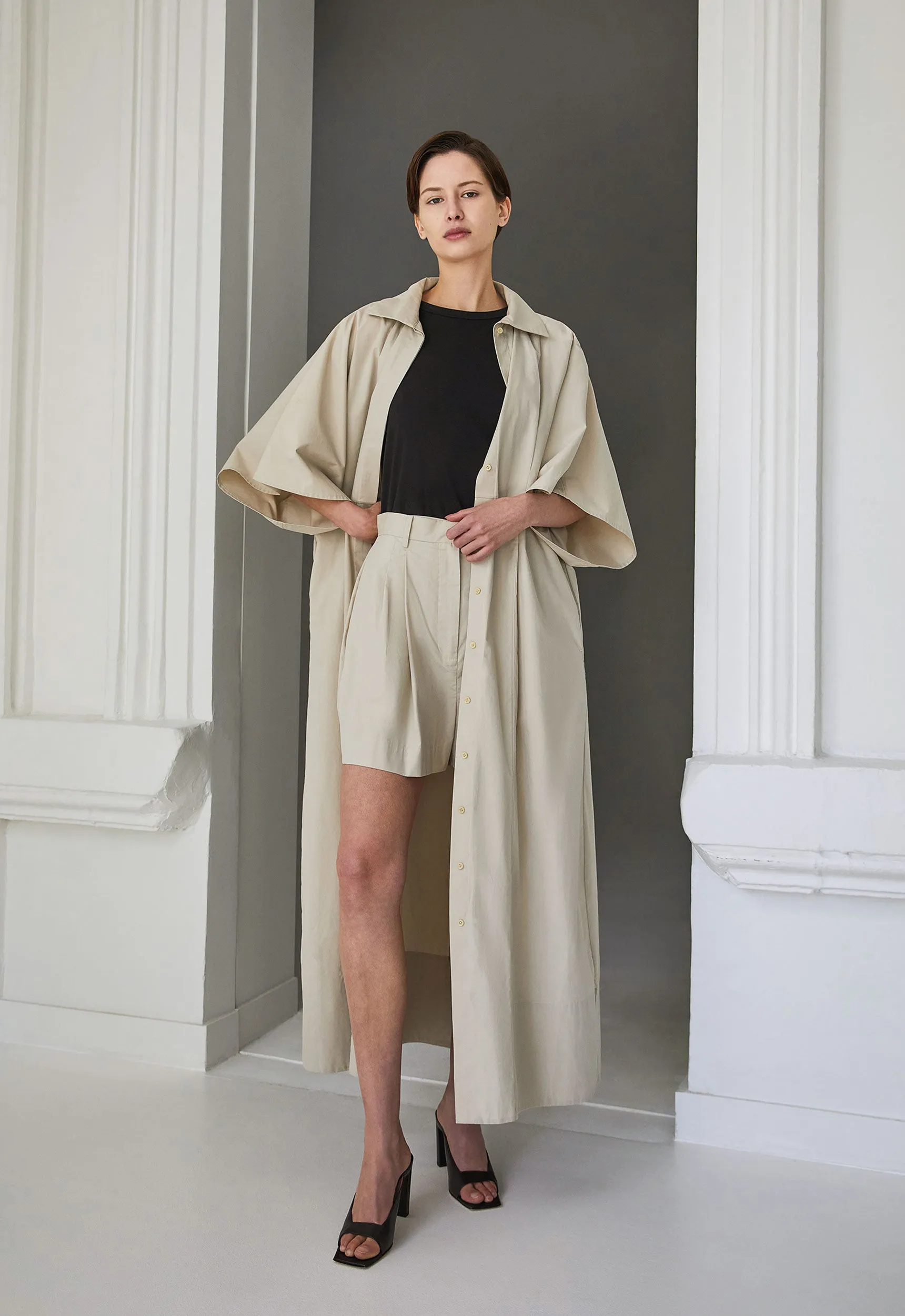 Xavier Shirt Maxi Dress - Canvas Beige