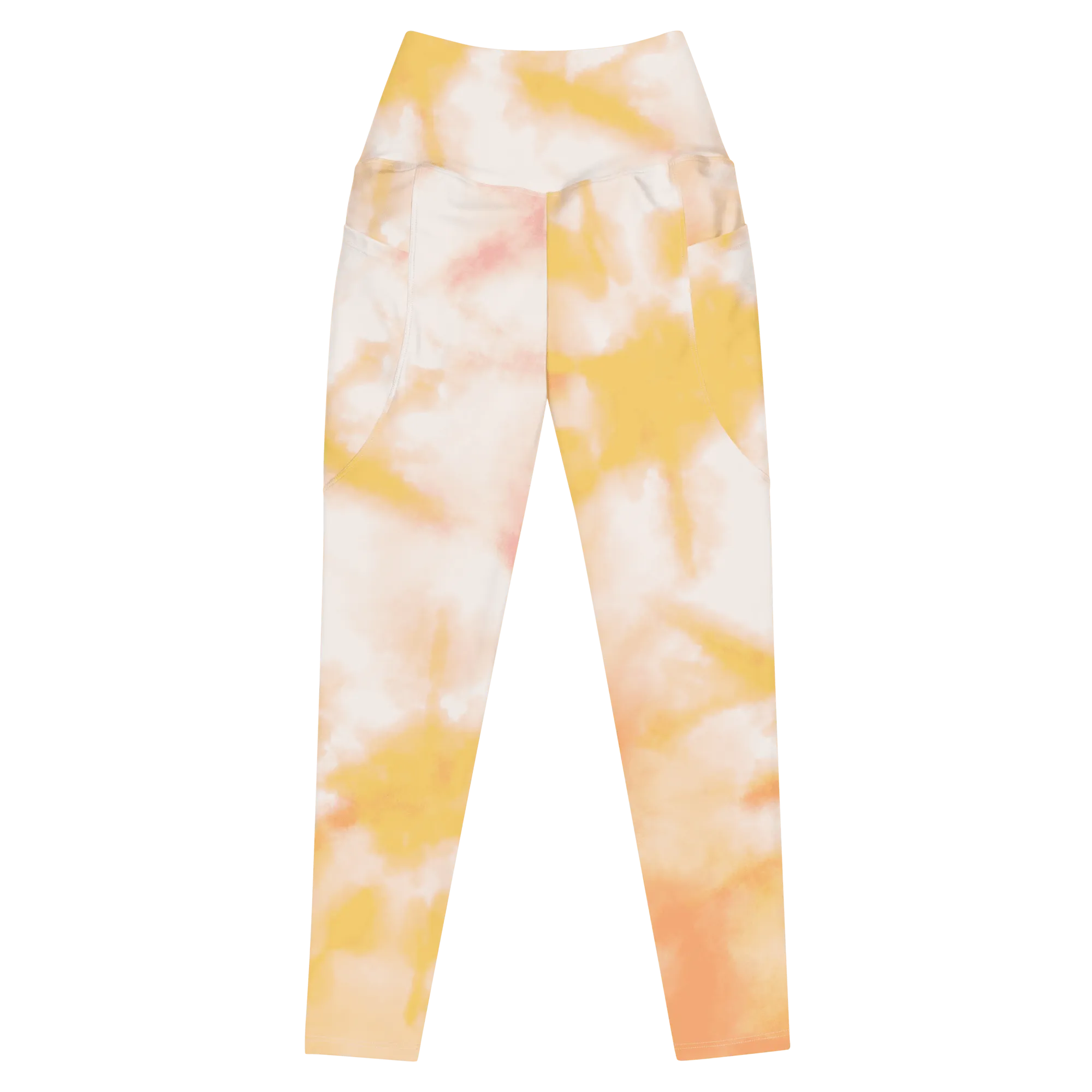 Yellow Tie Dye Leggings with Pockets