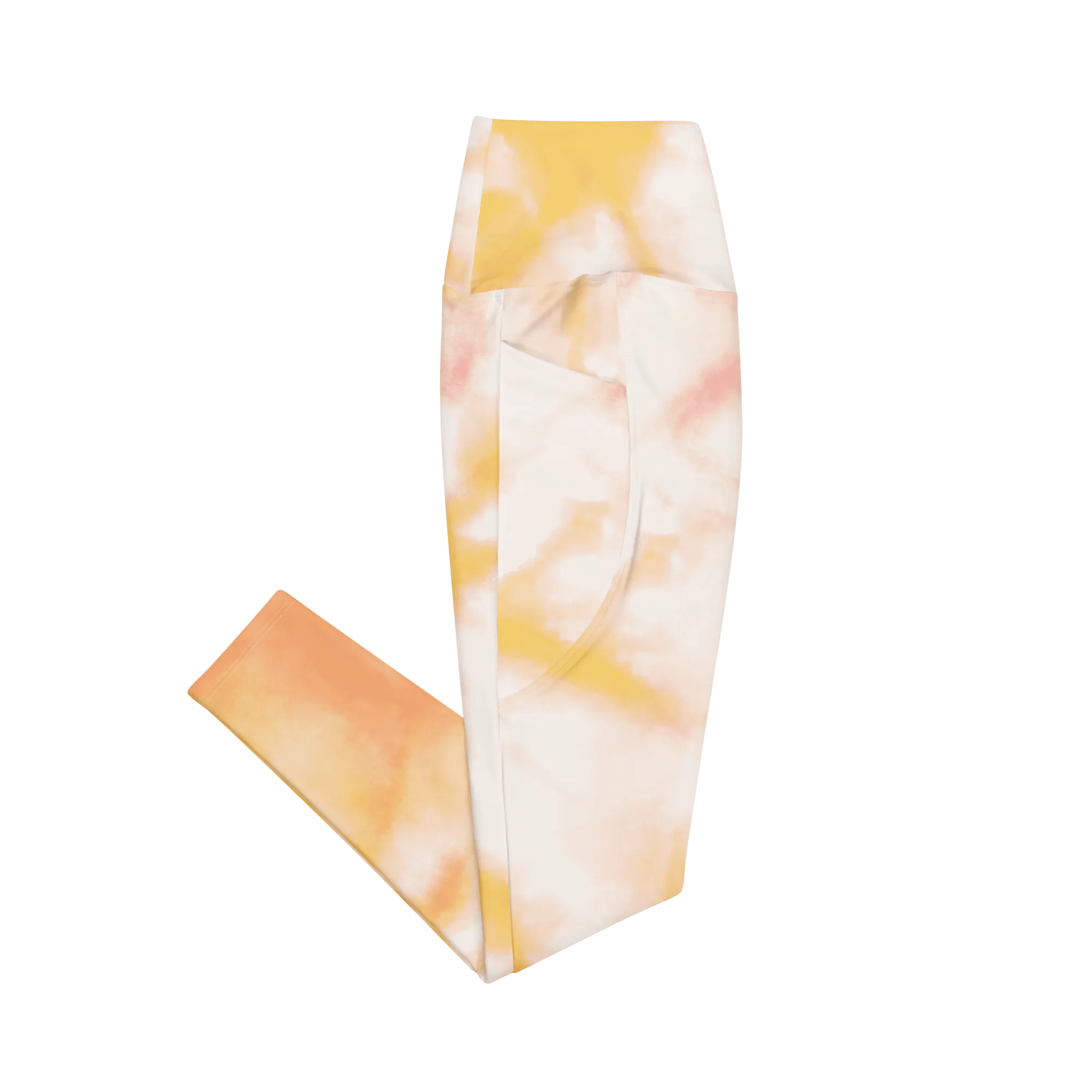 Yellow Tie Dye Leggings with Pockets